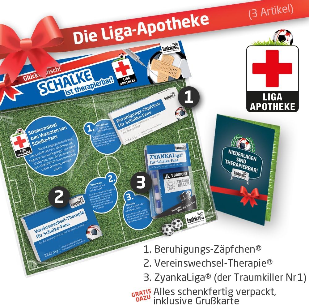 Beruhigungs-Zäpfchen® für Schalke-Fans | Lakritz-Zäpfchen für Schalke-Fans zur Einnahme bei Niederla