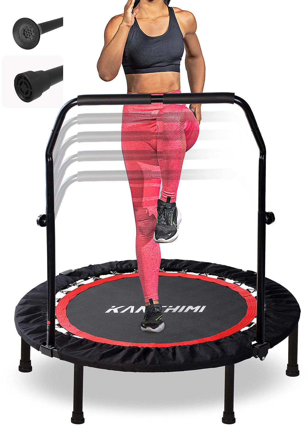Kanchimi Faltbar Mini Fitness Indoor Exercise Workout Rebounder Sport Trampolin mit Griff 40 inch（10