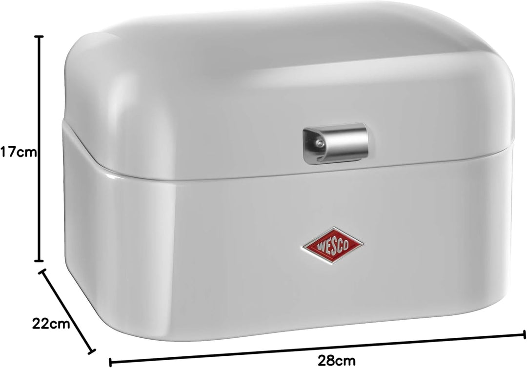 Wesco 235 101 Single Grandy Brotkasten cool grey 22 x 28 x 17cm (L/B/H), Edelstahl, 22 x 26,8 x 17,5