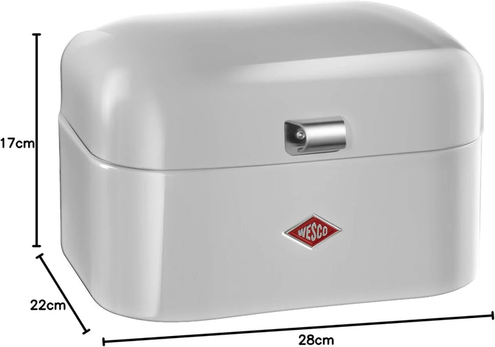 Wesco 235 101 Single Grandy Brotkasten cool grey 22 x 28 x 17cm (L/B/H), Edelstahl, 22 x 26,8 x 17,5