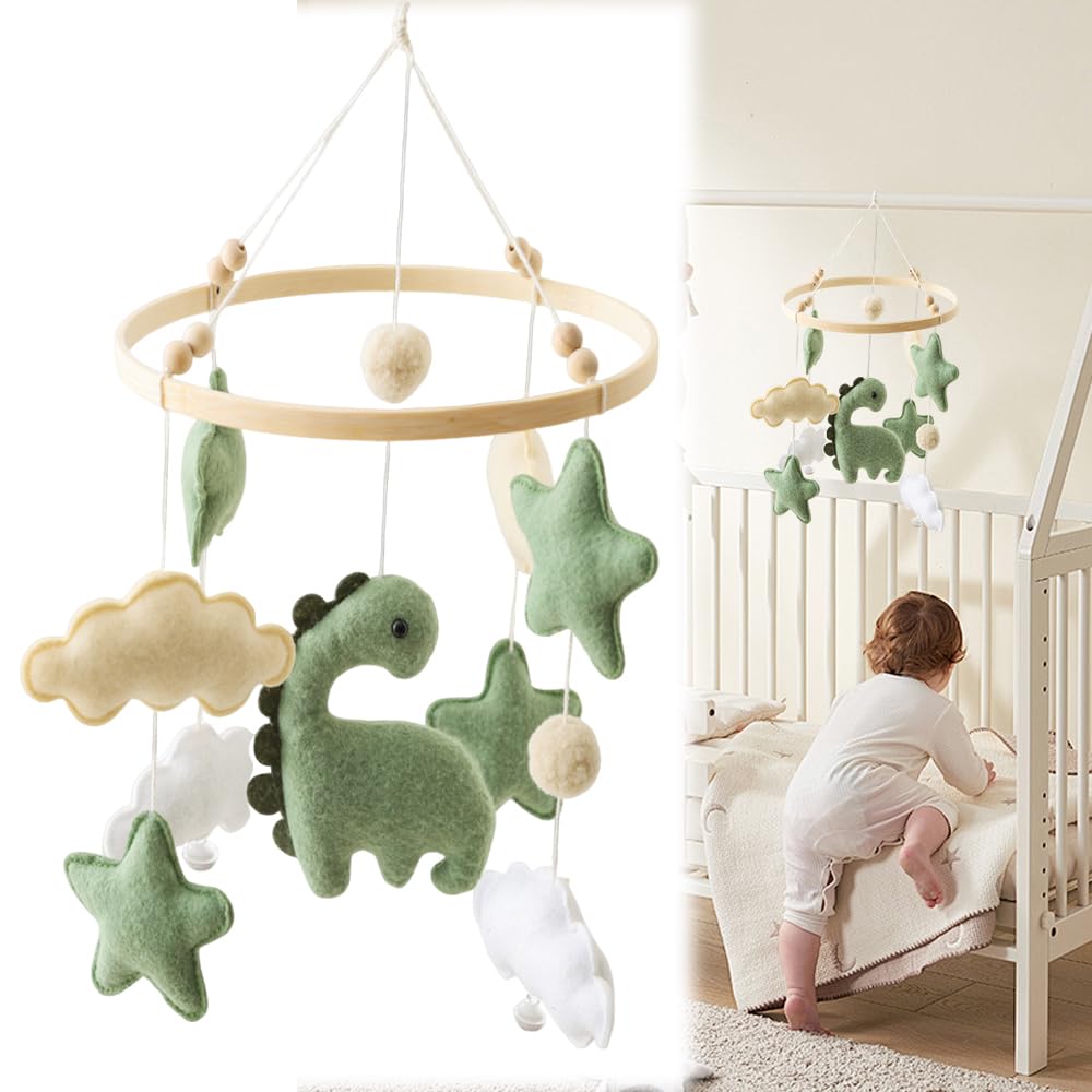 SGZIOO Mobile Baby Windspiele, Mobile Babybett Holz, Baby mobile für Bett, Babymobile mit Sternen, W