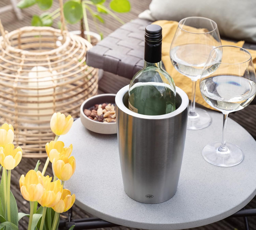 alfi SECCO,Flaschenkühler aus Edelstahl für 0,70 bis 1l Flaschen, Wein, Sekt, Kühlhalten ohne Konden