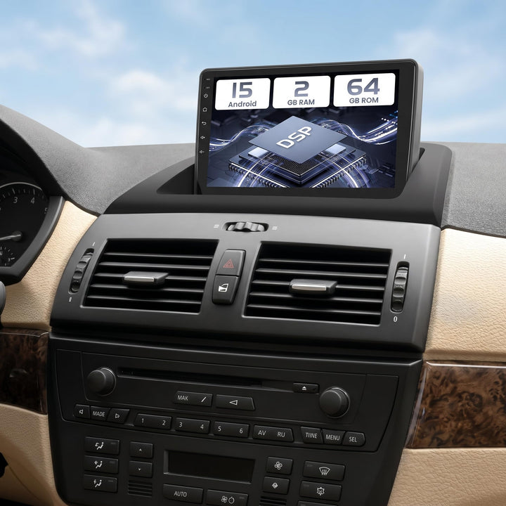 Hikity für BMW X3 E83 2004-2010 Radio 2+64GB Android 15 Autoradio Carplay Android Auto Wireless, 9 I