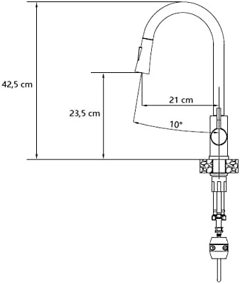 VBChome Spülbecken mit Armatur 50 x 47 cm Schwarz Granit Spüle Einzelbecken Küche Einbauspüle Verbun