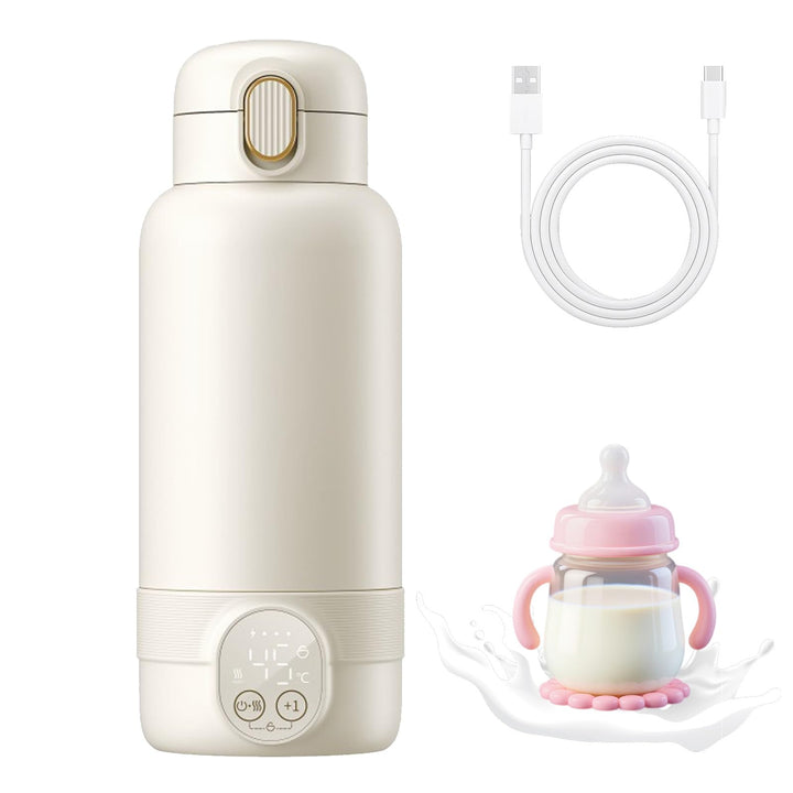 Tragbarer Flaschenwärmer Baby 500ml mit Kindersicherung, Flaschenwärmer Baby Unterwegs, 37 Bis 55 Gr