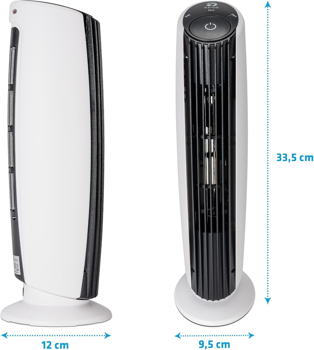 ASIGO® Luftreiniger Allergiker Ohne Filter | Luftionisator mit Zwei Modi | Luft Ionisierer für Aller