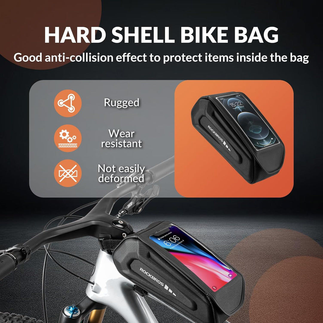ROCKBROS Fahrradtasche Rahmentasche Wasserdicht Handytasche Touchscreen Lenkertasche für Smartphone