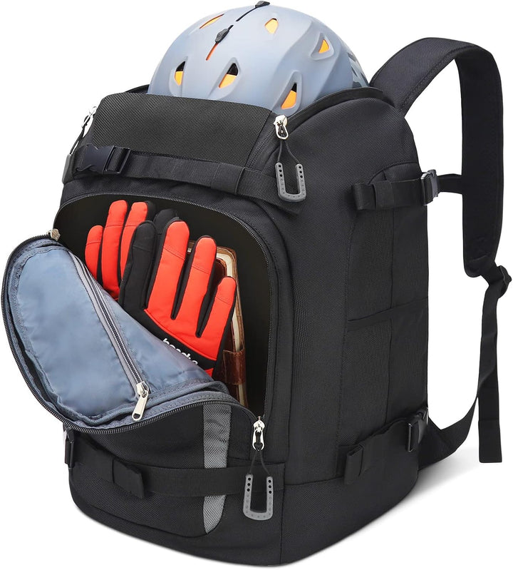 Skischuhtasche mit Helmfach 50L 1680D Nylon Skirucksack Skischuhrucksack mit Helmtasche Skitasche Si