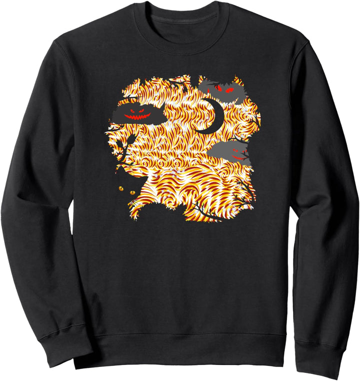 Fire Nightmare red sky cat moon - Grunge Gothic Occult Sweatshirt