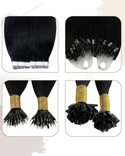 Hetto Bondings Extensions Echthaar Schwarz Keratin Extensions Bonding Echthaar Remy Extensions Echth