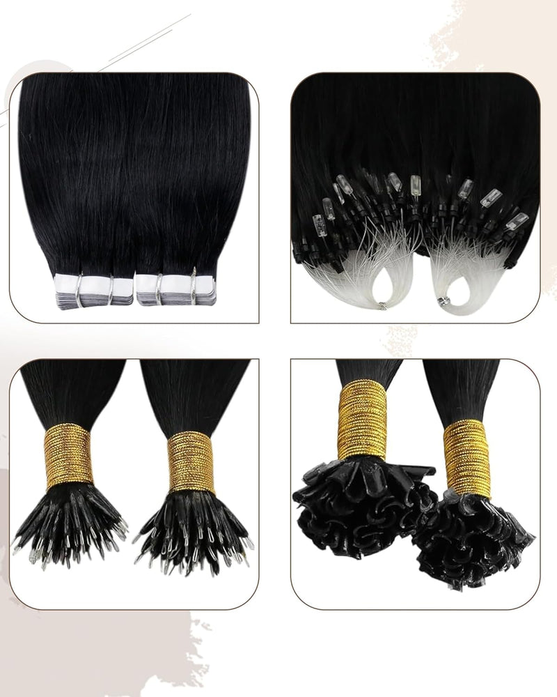 Hetto Bondings Extensions Echthaar Schwarz Keratin Extensions Bonding Echthaar Remy Extensions Echth