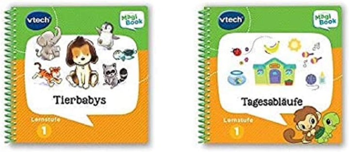 Vtech 80-480004 Lernstufe 1-Tierbabys MagiBook Lernbücher, Mehrfarbig & 80-480804 - Magibook - Lerns