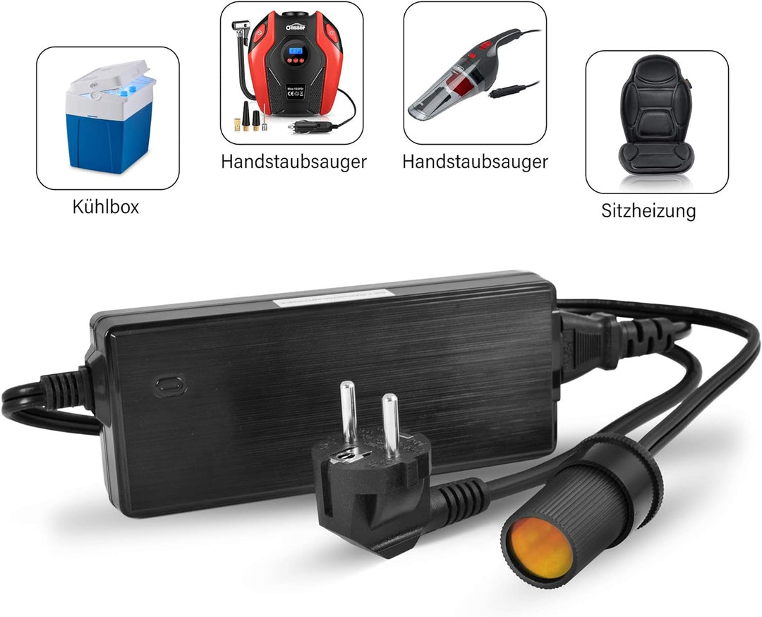 LEICKE KFZ Netzteil Stromwandler Gleichrichter 120W | TÜV |12V 10A AC DC mit Zigarettenanzünderbuchs