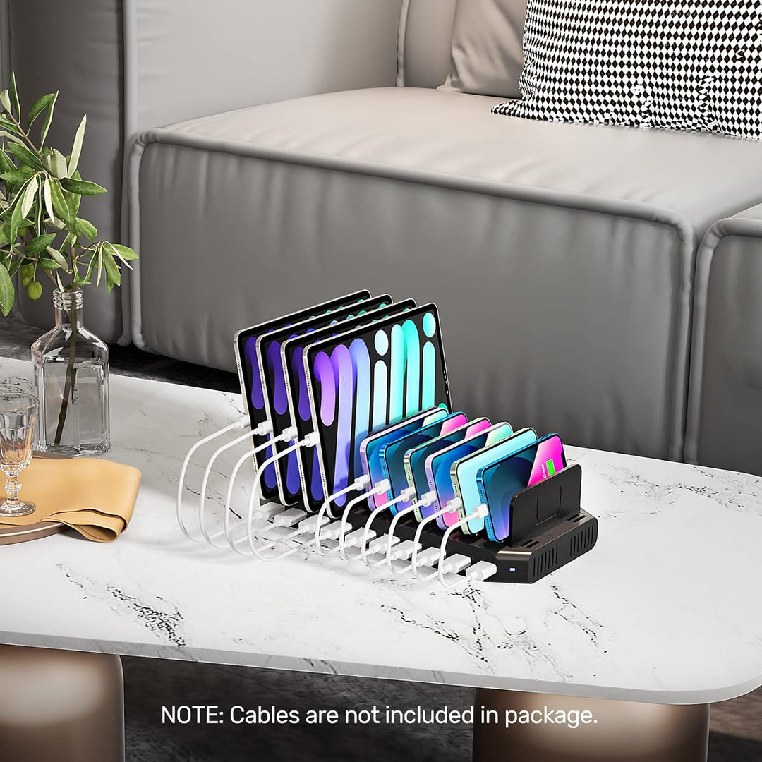 Unitek USB Ladestation für mehrere Geräte, Ladegerät Organizer Stand mit Teilern, QC 3.0-kompatibel