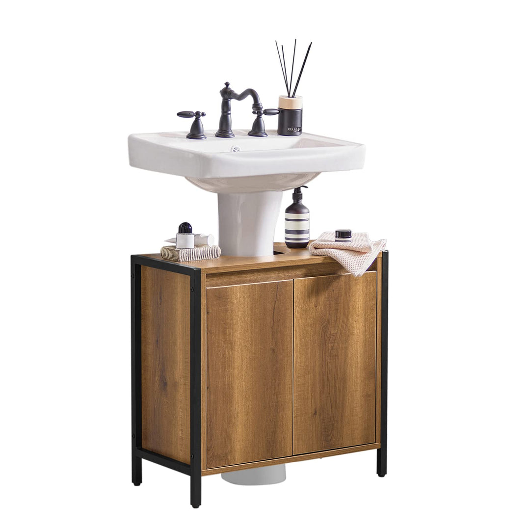 SoBuy BZR63-II-PF Waschbeckenunterschrank Badschrank Waschtisch Unterschrank Badmöbel Vintage BHT ca