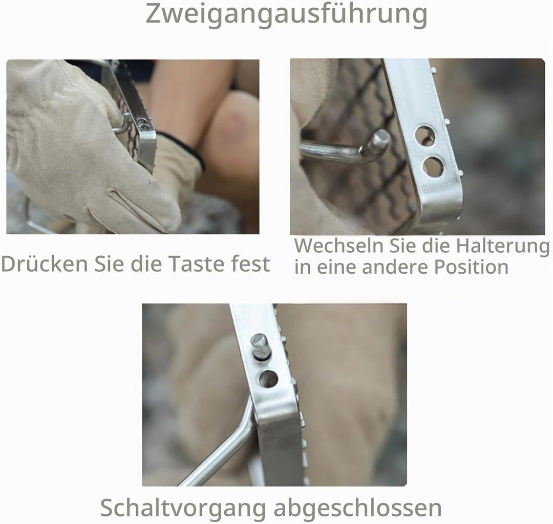 Grillrost Broiler Tragbarer Klappbarer Grill - 1 Stück, Silber, Edelstahl Kochfeldhalterung, Dampfga