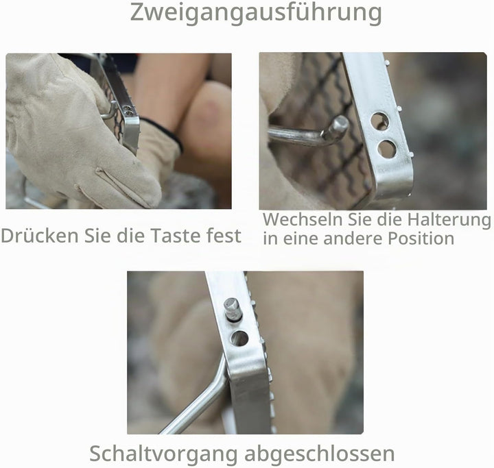 Grillrost Broiler Tragbarer Klappbarer Grill - 1 Stück, Silber, Edelstahl Kochfeldhalterung, Dampfga