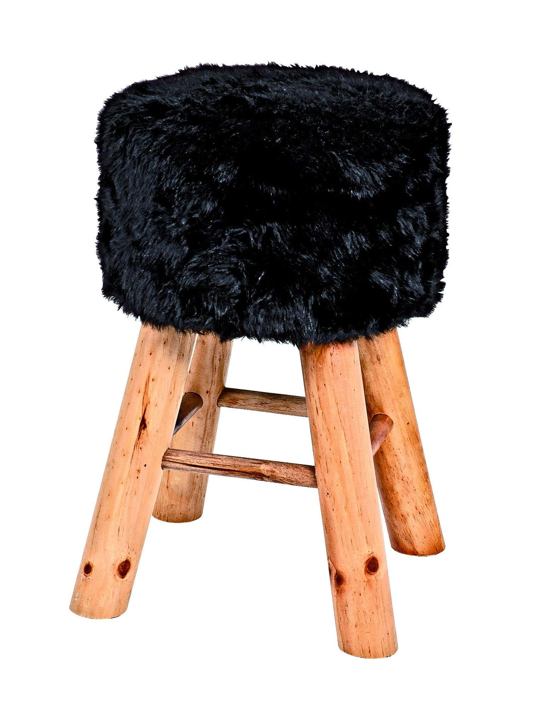 HAKU Möbel Hocker, Massivholz, schwarz, Ø 30 x H 45 cm, Schwarz