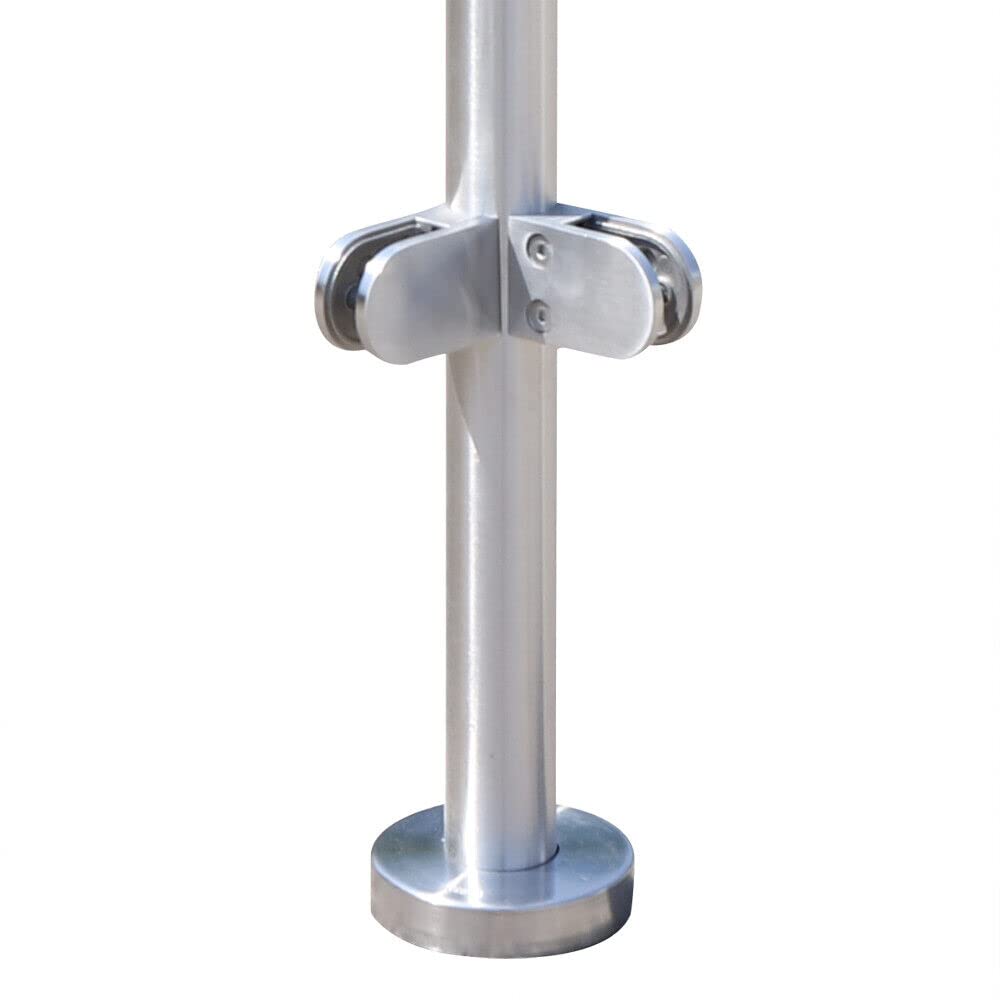 Treppengeländer 110 cm, Geländerpfosten aus Glas, Geländerpfosten, Glashalter Edelstahl, Balkongelän