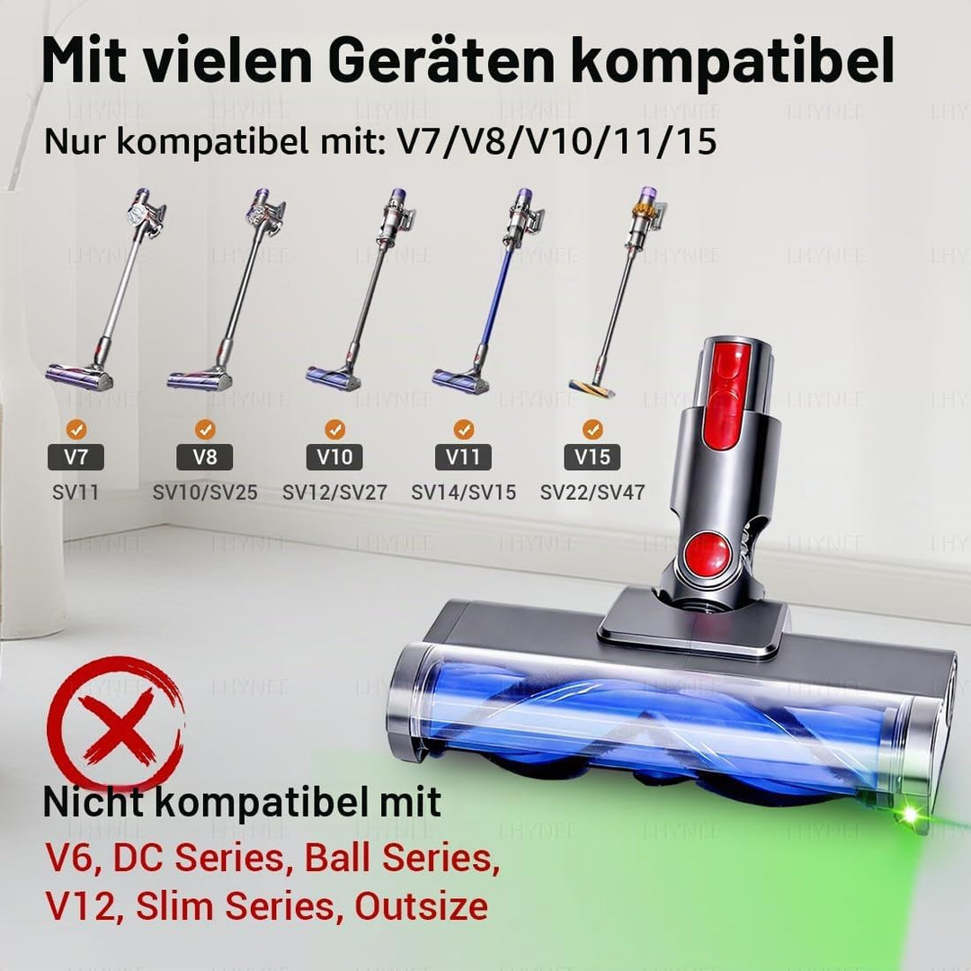 LHYNEE 2er-Pack LED-Leuchten Vakuumkopf Ersatz für Dyson V7/V8/V10/V11/V15 (Nicht für schlanke), mot