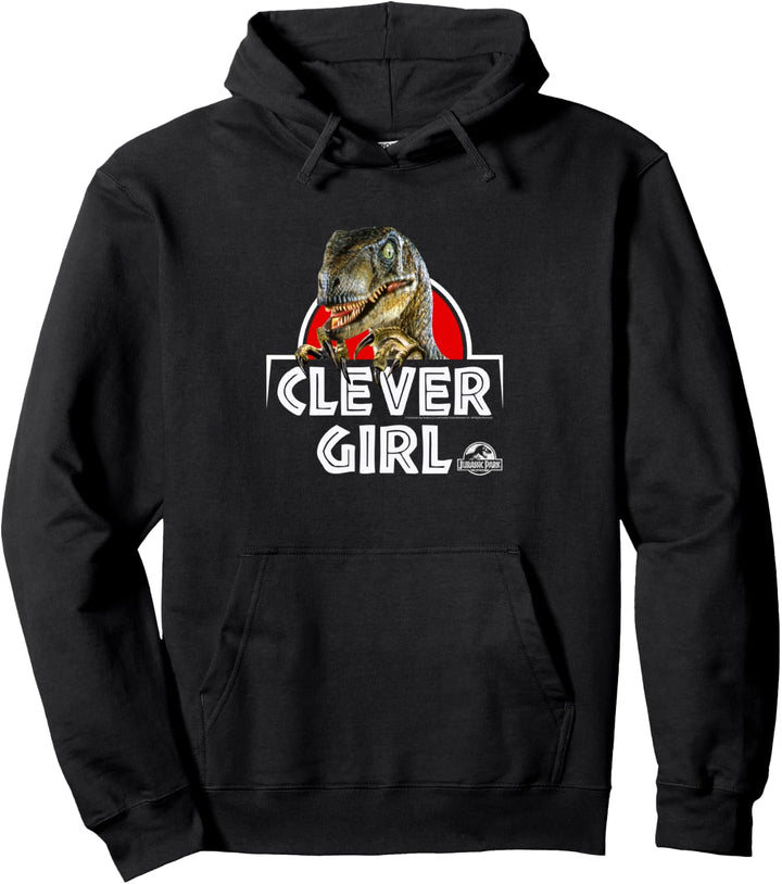 Jurassic Park Raptor Clever Girl Portrait Pullover Hoodie