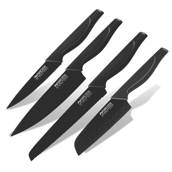 Nirosta Wave-Messer-Set, Verschiedene Messer mit Funktionsteil aus hochwertigem Edelstahl, Premium-M