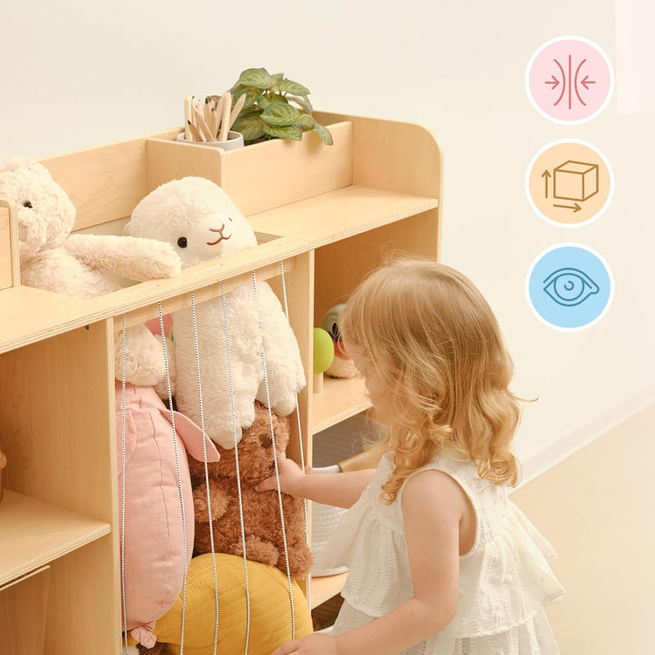 OOOK Kuscheltier Aufbewahrung, Plüschtier Stofftier Aufbewahrung Kuscheltiere, Kinderbücherregal und