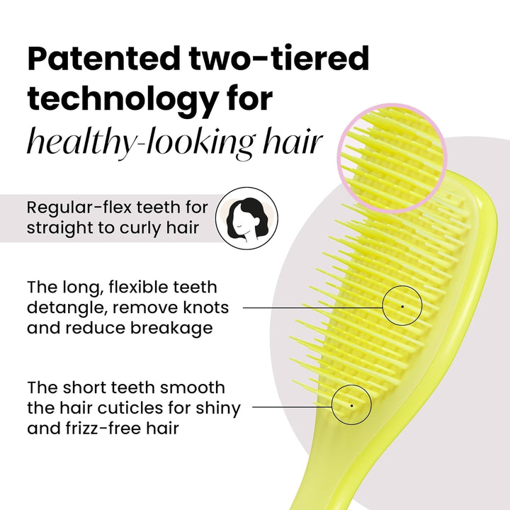 Tangle Teezer Die ultimative Mini-Entwirrer-Haarbürste, sanft zu nassem Haar, zweistufige Zähne und