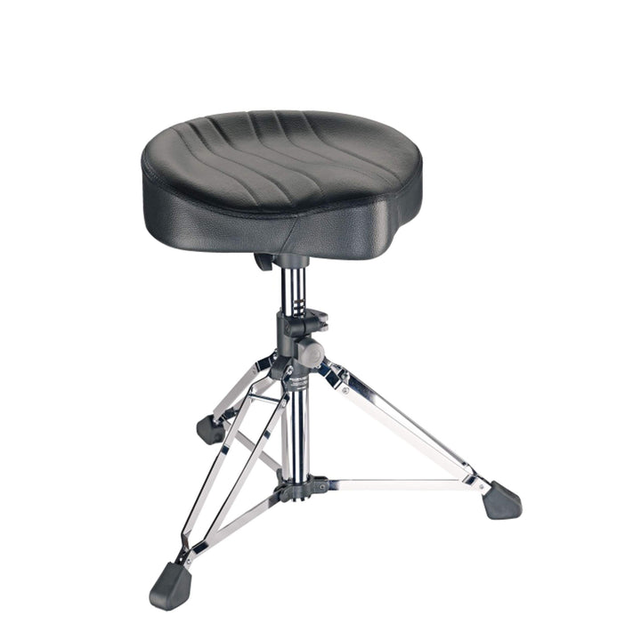 K&M 14000 Drummersitz Gomezz Schwarz verchromt - Stahl, Kunstleder in Softnappa-Qualität - Profihock