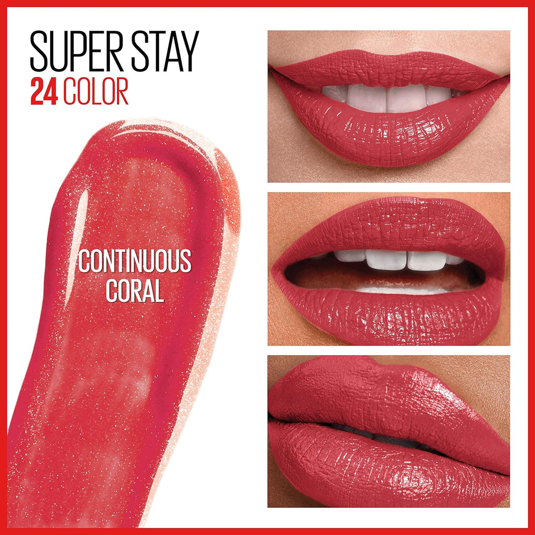 Maybelline New York Super Stay 2 Step Lipsticks, Continuous Coral, 1.8g