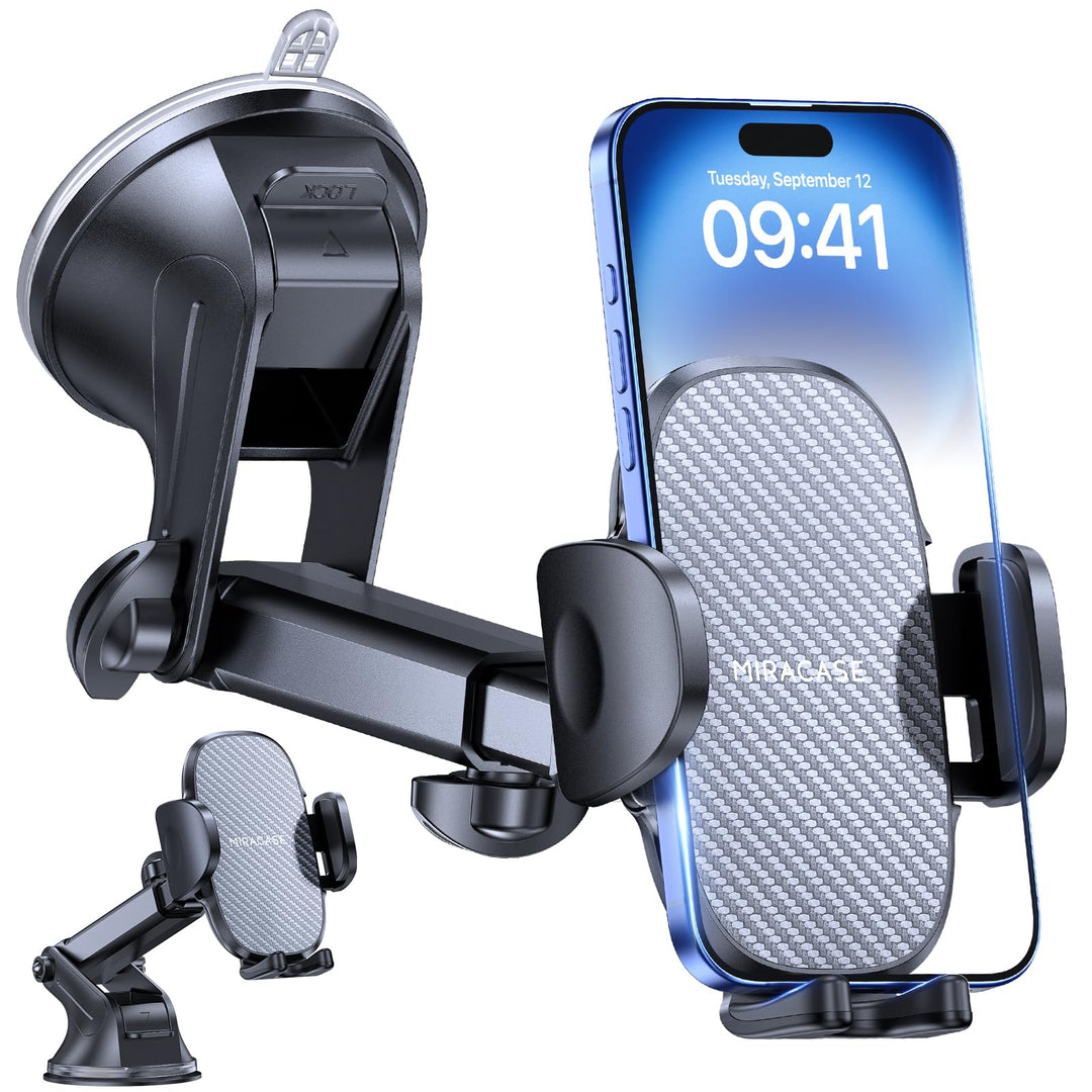 Miracase Handyhalterung Auto[Verbesserter Saugnapf] Handyhalter fürs Auto 360° Drehbar, Armaturenbre