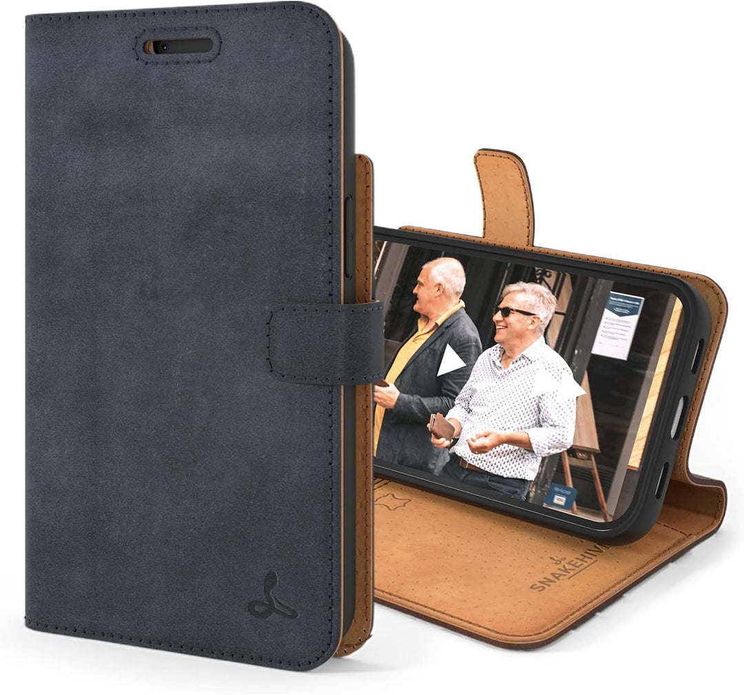 Snakehive iPhone 13 Pro Hülle Leder | Stylische Handyhülle mit Kartenhalter & Standfuss | Handyhülle