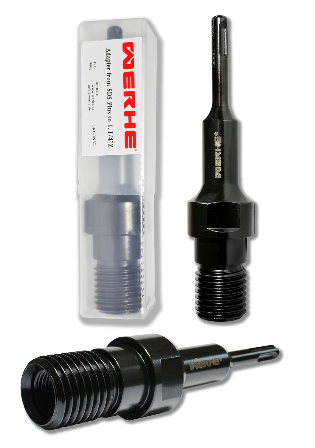WERHE® Adapter für Diamantbohrkrone Kernbohrkrone Kernbohrer - 1 1/4" zoll UNC auf SDS Plus - Zusätz