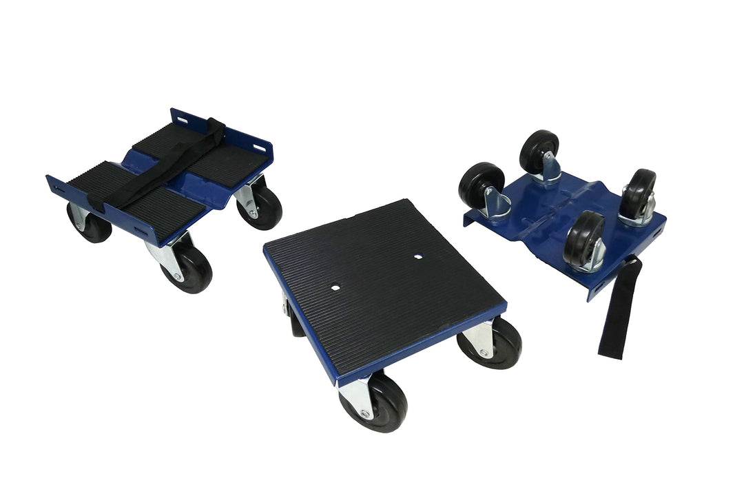 Shepherd Hardware 9298 9298E Snow-Mobile Dolly, Blue, 7-1/8 Inch x 7-3/4 Inch, Set of 3 Pieces
