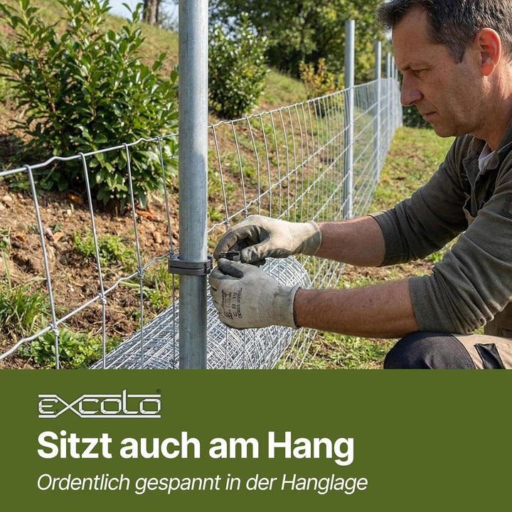 Fix Clip Pro Zaunbefestigung Ø 34 mm – 9 Stück Zaunclips für Rundpfosten – Pfostenschelle für Schwei