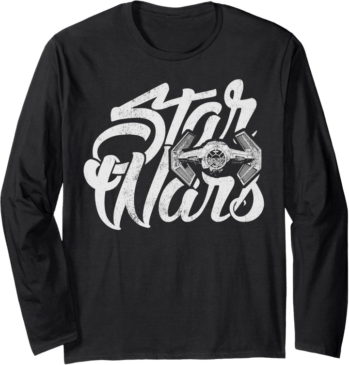 Star Wars TIE Fighter Graffiti Text Langarmshirt
