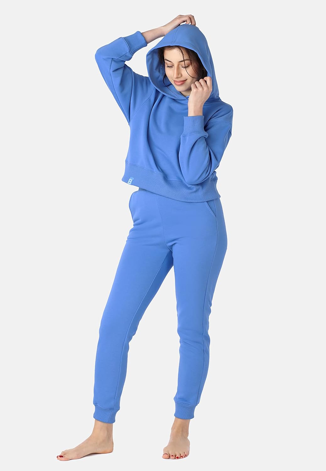 Bellivalini Sportanzug Damen Jogginganzug aus Baumwolle Zweiteiler Lange Ärmel BLV222 XS Blau, XS Bl
