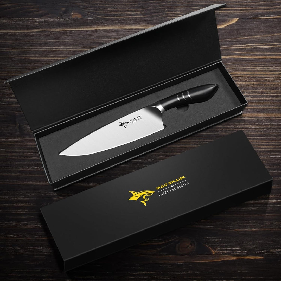 MAD SHARK Kochmesser 20 cm Küchenmesser aus rostfreiem Hochkohlensoffstahl – Profi Kochmesser mit er
