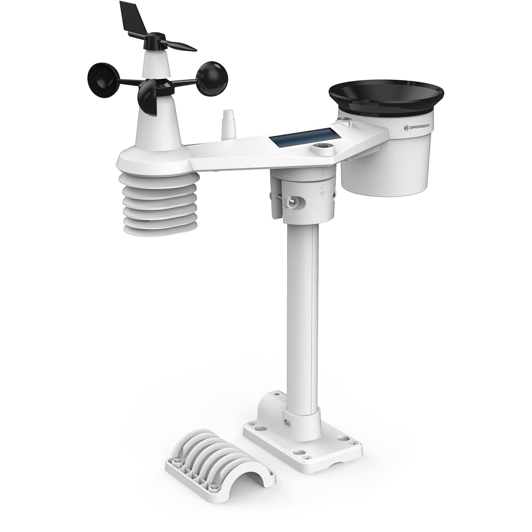 Bresser Wetterstation Funk mit Aussensensor - WLAN-Wettercenter Profi-WSC mit 7-in-1-Sensor inkl. ba