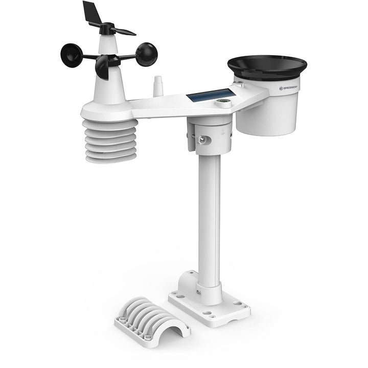 Bresser Wetterstation Funk mit Aussensensor - WLAN-Wettercenter Profi-WSC mit 7-in-1-Sensor inkl. ba