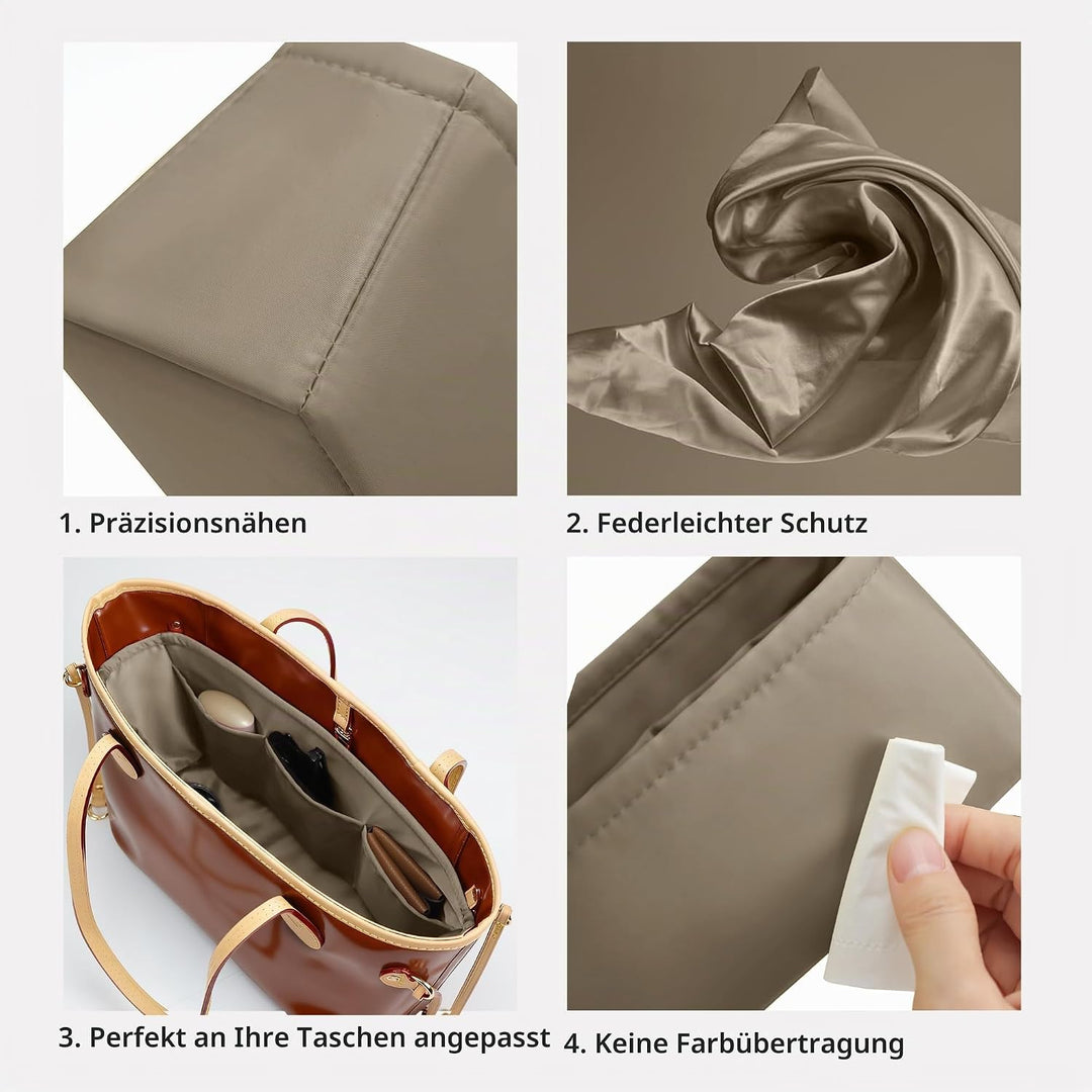 DGAZ Taschen Organizer Einsatz, Seide Innentasche für LV Neverfull PM/MM/GM, Leicht Taschenorganizer