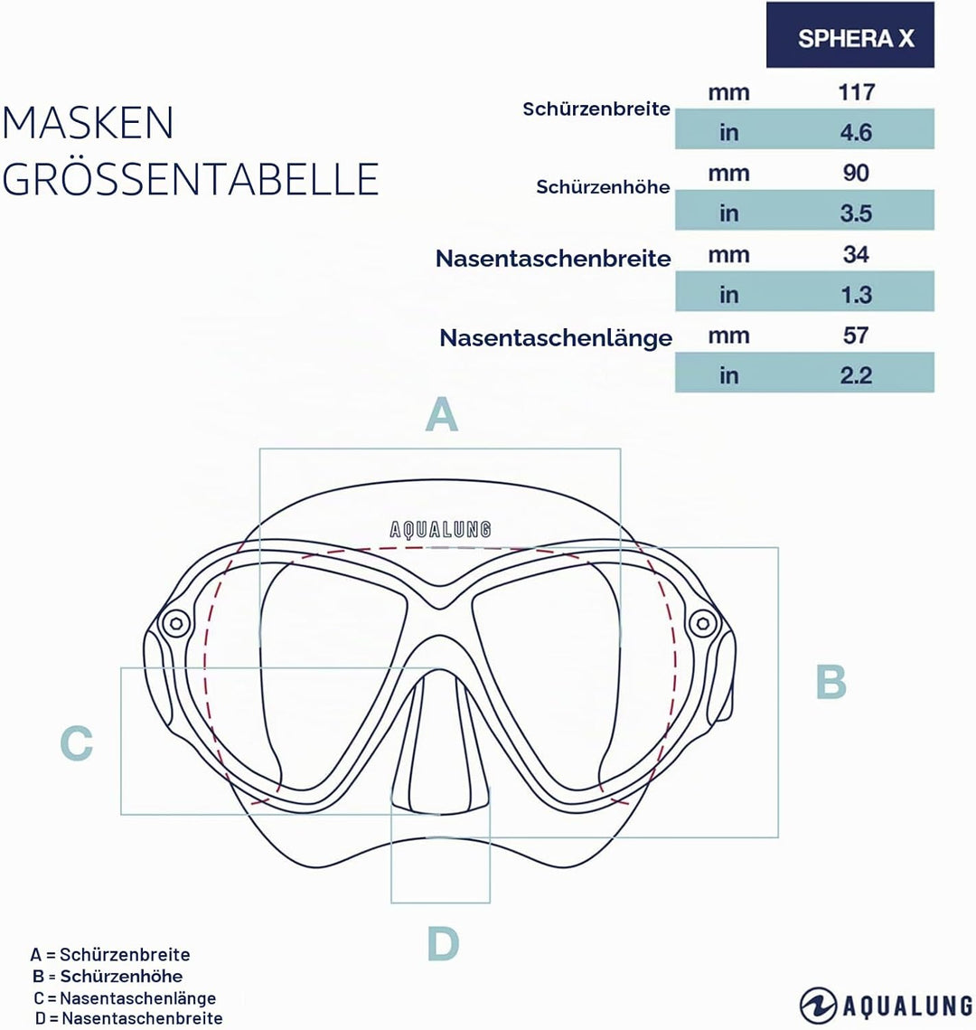 Aqualung SPHERA X - taucherbrille Erwachsene mit verzerrungsfreiem 180°-Panoramablick, widerstandsfä