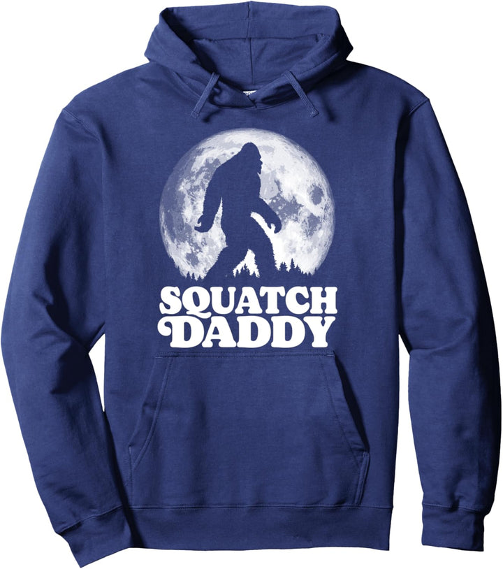 Squatch Daddy! Funny Bigfoot at Night Moon Graphic Pullover Hoodie