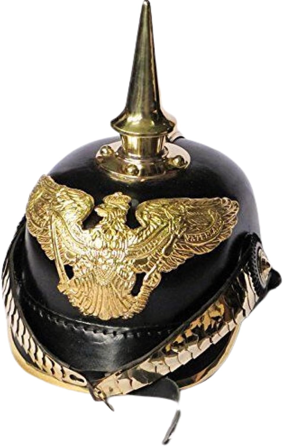 Brass German Pickelhaube Imperial Prussian Helmet - Leather by historicalmuseumstore