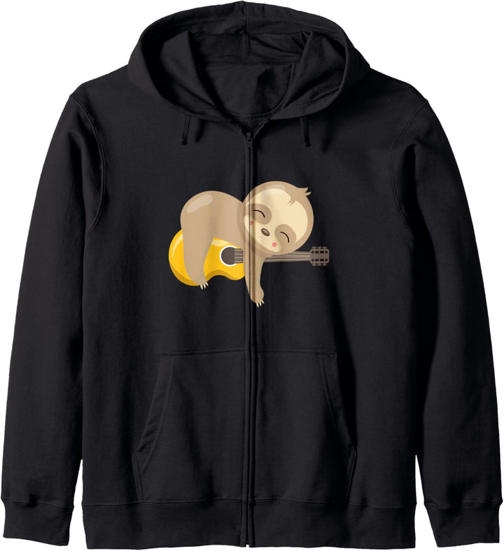 Faultier-Gitarre Süsses Lustiges Faultier Tiergeschenk Kapuzenjacke