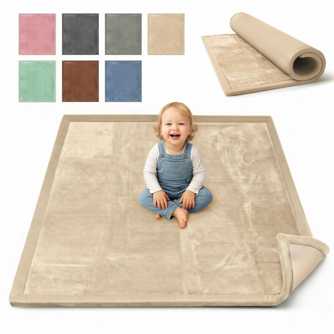 Krabbelmatte Baby - kuschelig weich - 3cm Dicke Spielmatte - schützt vor Stössen - Teppich Kinderzim