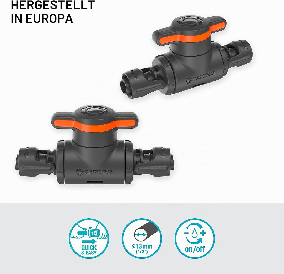 Gardena Micro-Drip-System Regulier- und Absperrventil 13 mm (1/2 Zoll): Einfache Rohrabsperrung und