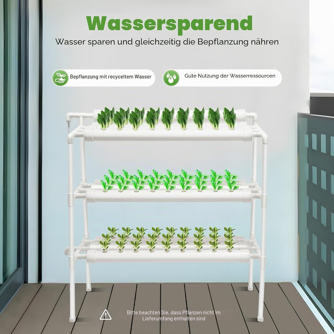 Futchoy Hydroponic Site Grow Kit 108/90 Plant Sites 3 Layer Plant Vegetable Garten Yard Terrasse, fü