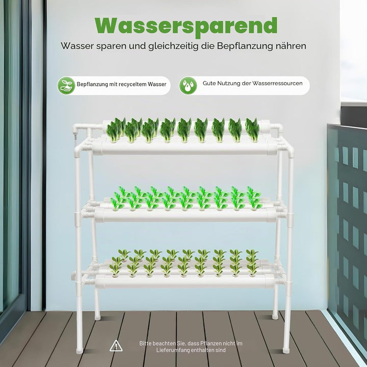 Futchoy Hydroponic Site Grow Kit 108/90 Plant Sites 3 Layer Plant Vegetable Garten Yard Terrasse, fü