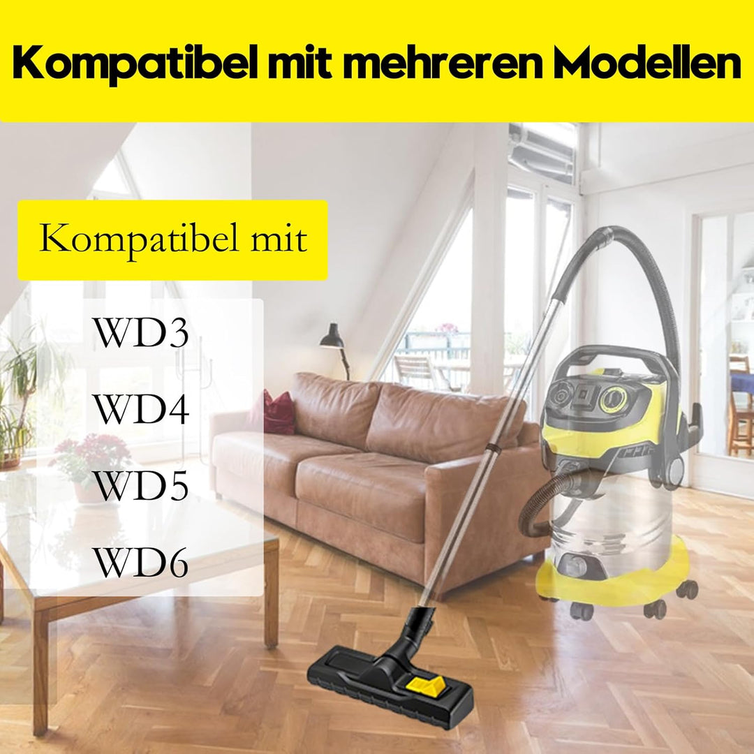 Bodendüse für Kärcher WD3, WD4, WD5, WD6, 35mm Staubsauger Bodendüse Ersatz, Trockensaugdüse & Nasss